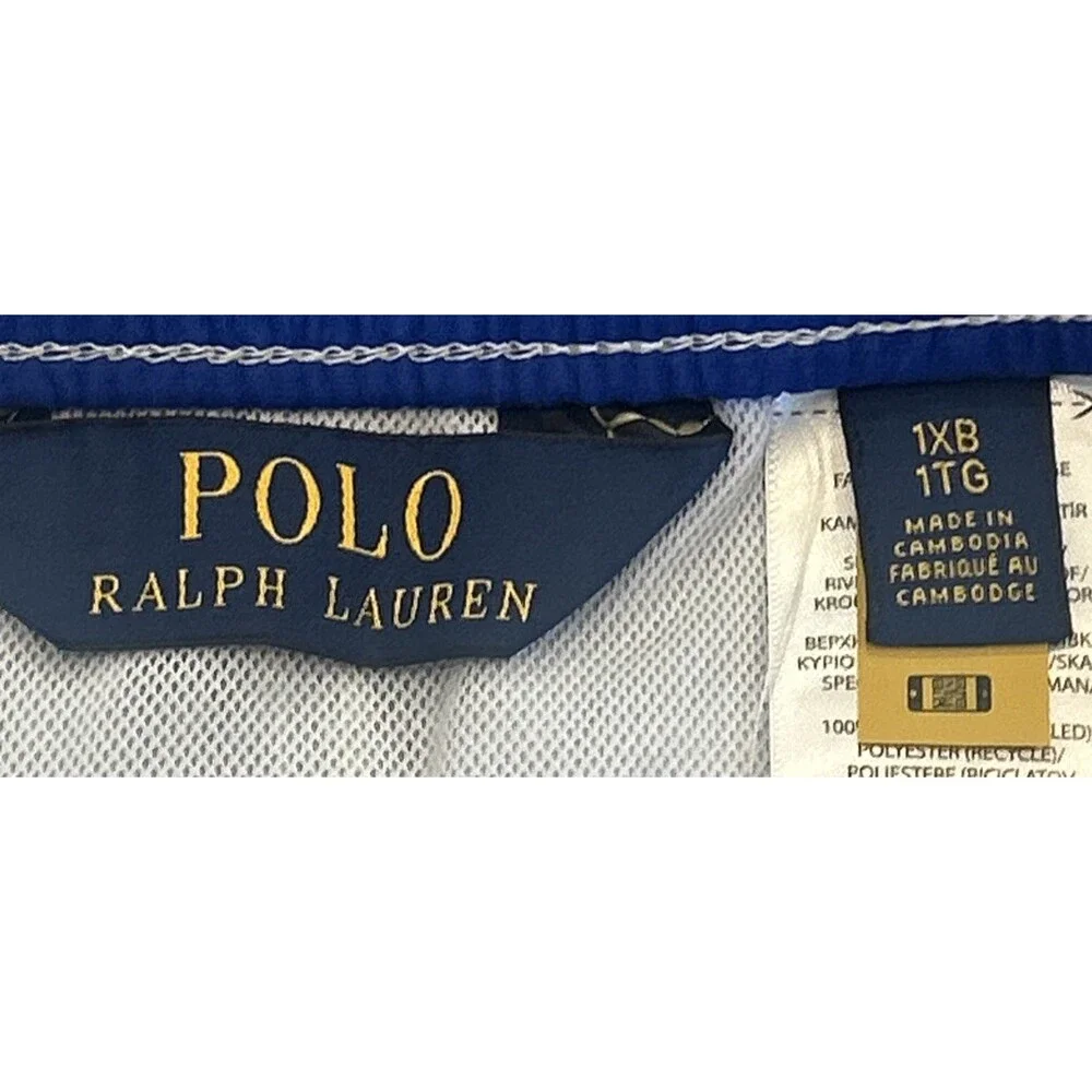 NWT Polo Ralph Lauren Men 1XB Wellness Club Swim Shorts Pony Blue Green Yellow